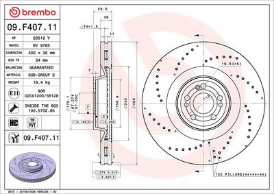 Bremžu diski BREMBO 09.F407.11