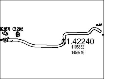 Izplūdes caurule MTS 01.42240