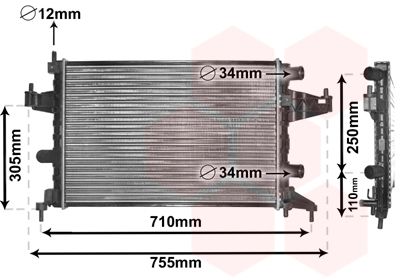 Radiators, Motora dzesēšanas sistēma VAN WEZEL 37002303