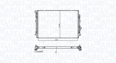 Радиатор, охлаждение двигателя MAGNETI MARELLI 350213220200