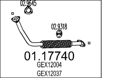 Труба выхлопного газа MTS 01.17740
