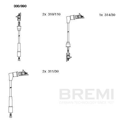 Комплект проводов зажигания BREMI 300/990