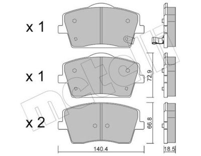 Bremžu uzliku kompl., Disku bremzes METELLI 22-1186-1