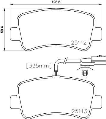Bremžu uzliku kompl., Disku bremzes HELLA PAGID 8DB 355 015-301