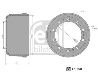 Тормозной барабан FEBI BILSTEIN 171660