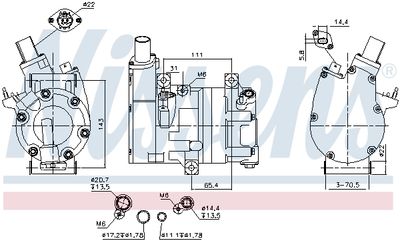 Компрессор, кондиционер NISSENS 891075
