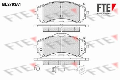 Bremžu uzliku kompl., Disku bremzes FTE 9010986