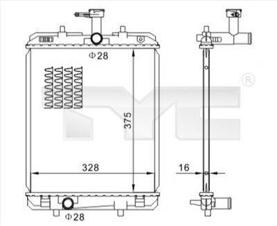 Радиатор, охлаждение двигателя TYC 736-0032