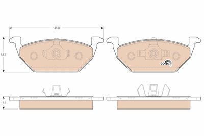 Комплект тормозных колодок, дисковый тормоз TRW GDB1984