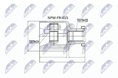 Šarnīru komplekts, Piedziņas vārpsta NTY NPW-FR-015