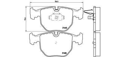 Bremžu uzliku kompl., Disku bremzes BREMBO P 06 048