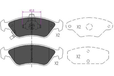 Bremžu uzliku kompl., Disku bremzes KAVO PARTS KBP-4009
