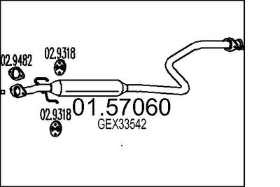 Средний глушитель выхлопных газов MTS 01.57060