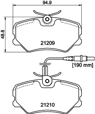 Bremžu uzliku kompl., Disku bremzes HELLA PAGID 8DB 355 017-741
