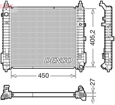 Радиатор, охлаждение двигателя DENSO DRM46071