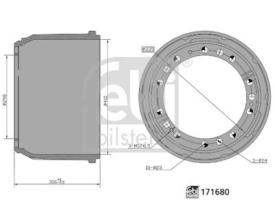 Bremžu trumulis FEBI BILSTEIN 171680