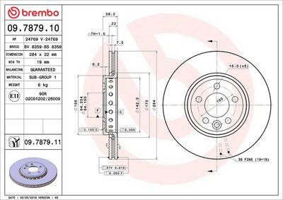 Тормозной диск BREMBO 09.7879.11