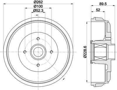 Тормозной барабан HELLA 8DT 355 303-411