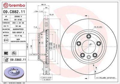 Тормозной диск BREMBO 09.C882.11