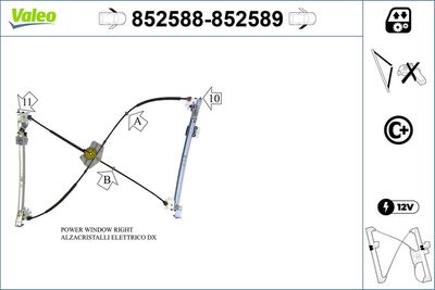 Стеклоподъемник VALEO 852588