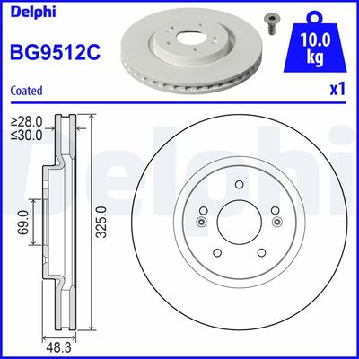 Тормозной диск DELPHI BG9512C