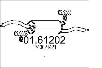 Глушитель выхлопных газов конечный MTS 01.61202