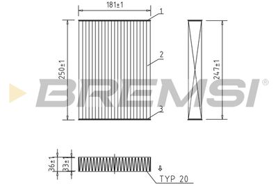 Filtrs, Salona telpas gaiss BREMSI FC0927C
