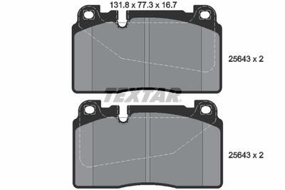 Комплект тормозных колодок, дисковый тормоз TEXTAR 2564301