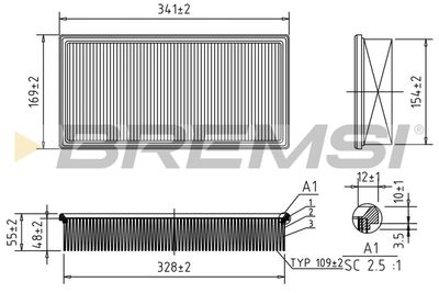 Воздушный фильтр BREMSI FA1671