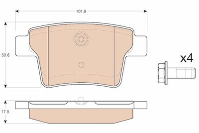 Комплект тормозных колодок, дисковый тормоз TRW GDB1988