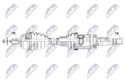 Приводной вал NTY NPW-VV-163