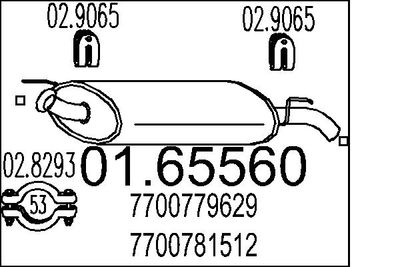 Глушитель выхлопных газов конечный MTS 01.65560