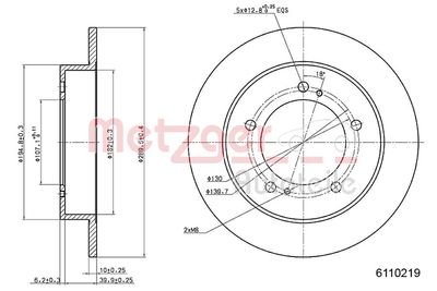 Тормозной диск METZGER 6110219