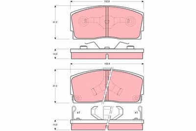 Bremžu uzliku kompl., Disku bremzes TRW GDB886