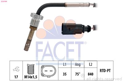 Датчик, температура выхлопных газов FACET 22.0184