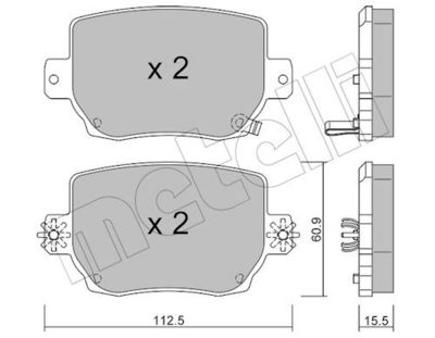 Комплект тормозных колодок, дисковый тормоз METELLI 22-1334-0