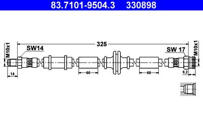 Тормозной шланг ATE 83.7101-9504.3