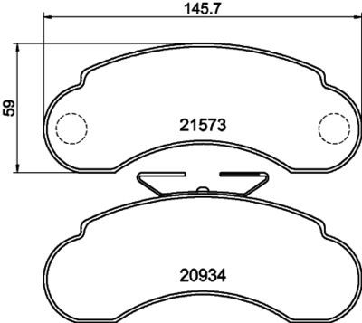 Bremžu uzliku kompl., Disku bremzes HELLA PAGID 8DB 355 019-101