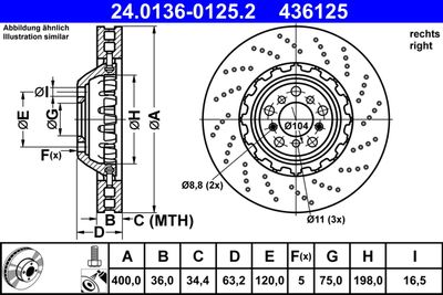 Bremžu diski ATE 24.0136-0125.2