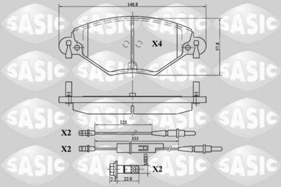 Bremžu uzliku kompl., Disku bremzes SASIC 6210035