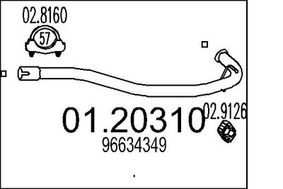 Труба выхлопного газа MTS 01.20310