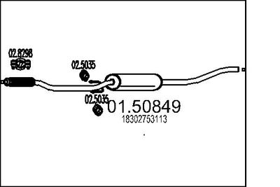 Средний глушитель выхлопных газов MTS 01.50849