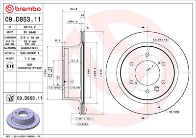 Bremžu diski BREMBO 09.D853.11