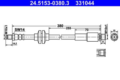 Тормозной шланг ATE 24.5153-0380.3