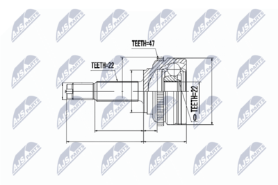 Шарнирный комплект, приводной вал NTY NPZ-DW-021