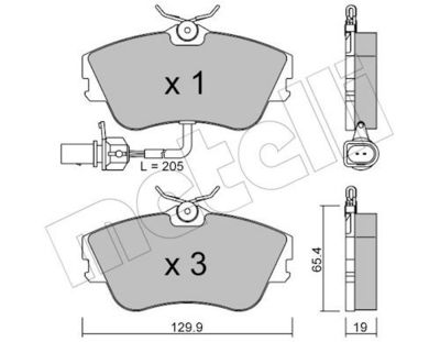 Bremžu uzliku kompl., Disku bremzes METELLI 22-0164-1
