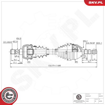 Piedziņas vārpsta ESEN SKV 40SKV370