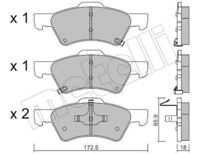 Комплект тормозных колодок, дисковый тормоз METELLI 22-0623-0