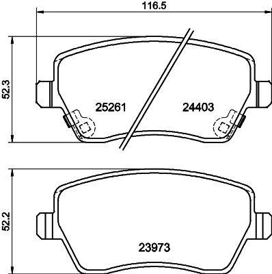 HELLA PAGID 8DB355015981 Bremžu uzliku kompl