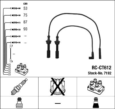 Augstsprieguma vadu komplekts NGK 7192